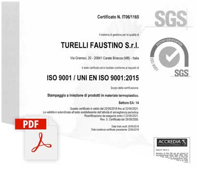 Certificazione ISO 9001 Turelli Faustino